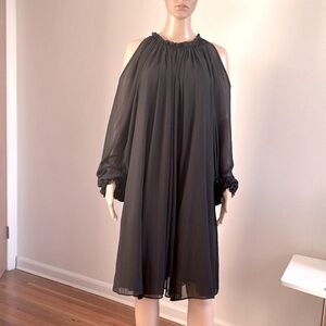 ADEAM Shoulder Cut Out Parachute Dress Black Size M